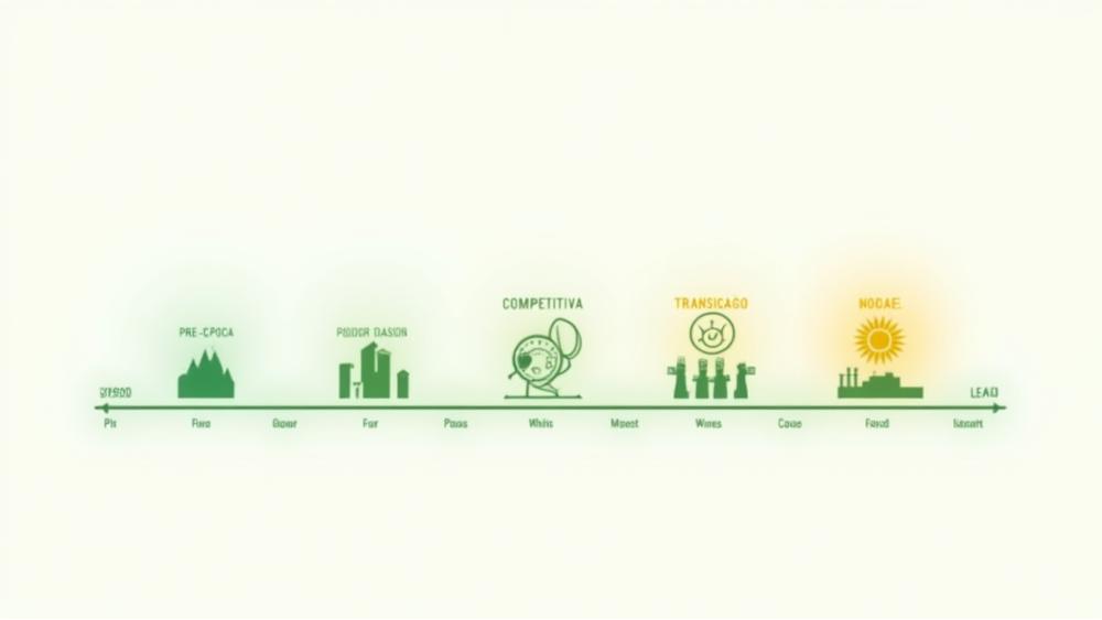 Infográfico em linha do tempo mostrando as fases de periodização de treino anual: macrociclos, mesociclos, picos e recuperação
